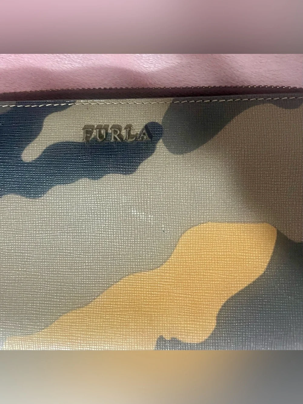Furla Green and Yellow Camouflage Wallet